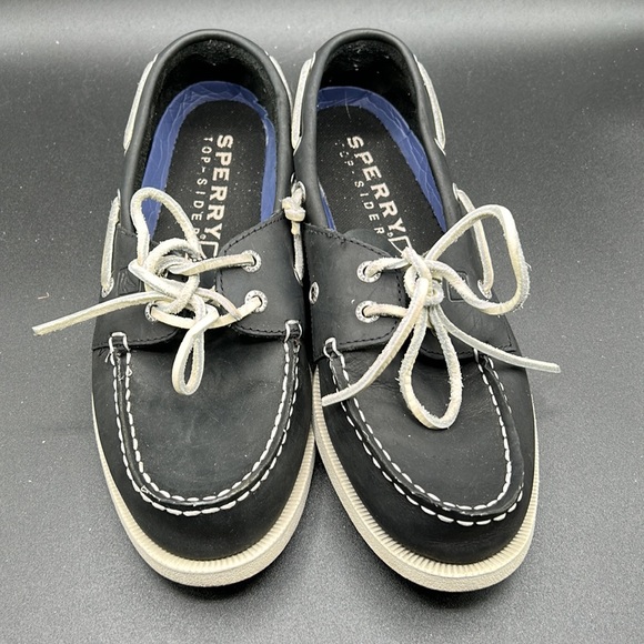 Men's Pre Loved Sperry Top Siders, Navy Leather, SZ 8M - Picture 3 of 12